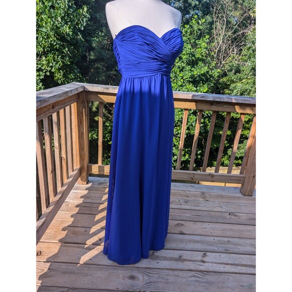 Lauren Ralph Lauren Evening Gown Maxi Blue Dress Formal Strapless Prom Event 4P - Picture 3 of 7